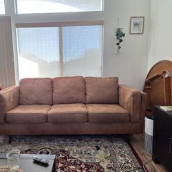Mid-century Vegan Leather sofa