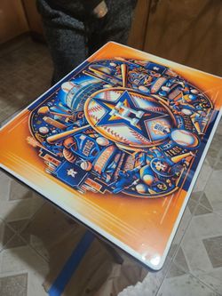 Custom Handmade "Space City" Tribute Side Table – Unique & Ready for sale!