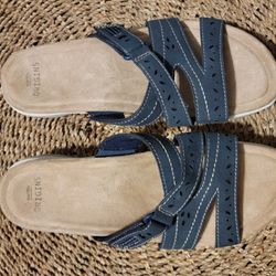 Earth Origins SANDRA 10M  Navy Memory Foam Women's Euc