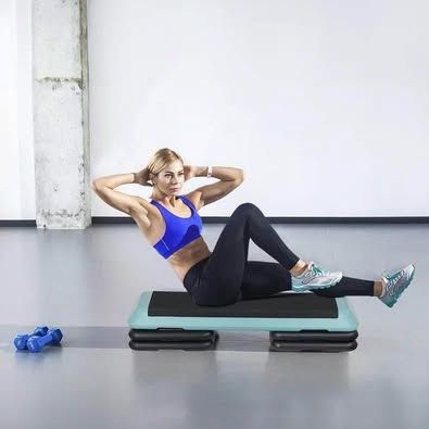 New 43'' Adjustable Exercise Aerobic Stepper W/4 Risers - Workout Fitness Step Platform, Green
