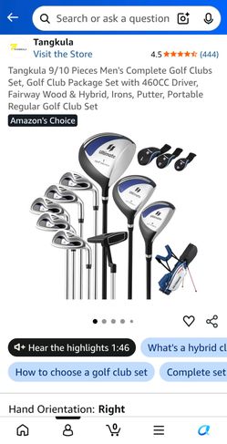 Tangkula 9/10 Pieces Men's Complete Golf Clubs Set