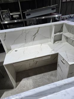 ARC cabinetry Marble-Look Reception Desk with Storage
