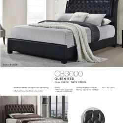 Queen Size Bed Frame Color Black Or Brown 