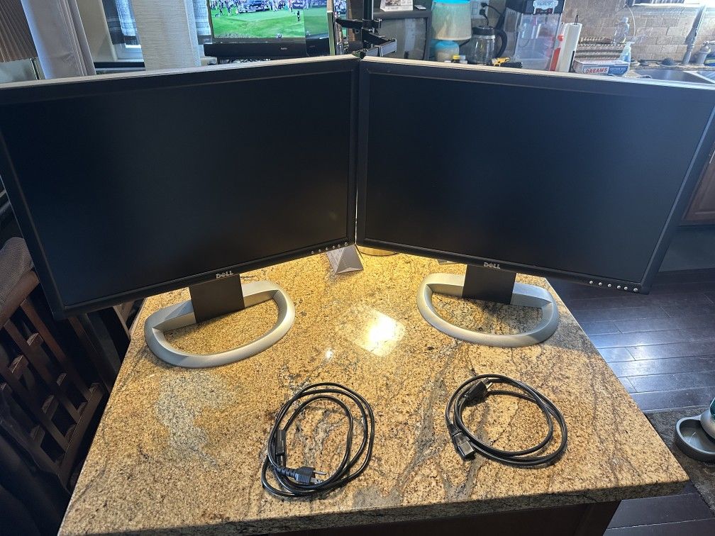 Two Dell 24 Inch Monitors with Retro Ports! 2405FPW Please Read Description