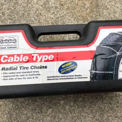 New! Cable Type Radial Tire Chains Size 1026 - Fits Sizes In Picture