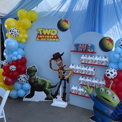 Backdrop signs (TWO infinity & beyond) 2 Pixar balls sign