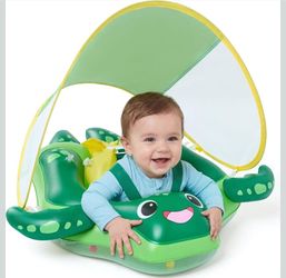 Sloosh Baby Swimming Floats with Removable Sun Canopy, Inflatable Baby Large