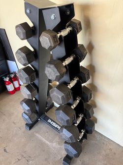 Inspire Hex Dumbbell Set with Rack