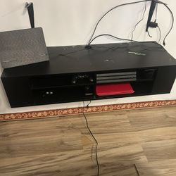 Black Floating Tv Shelf For Entertainment 