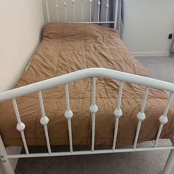 FREE Twin White Metal Bed