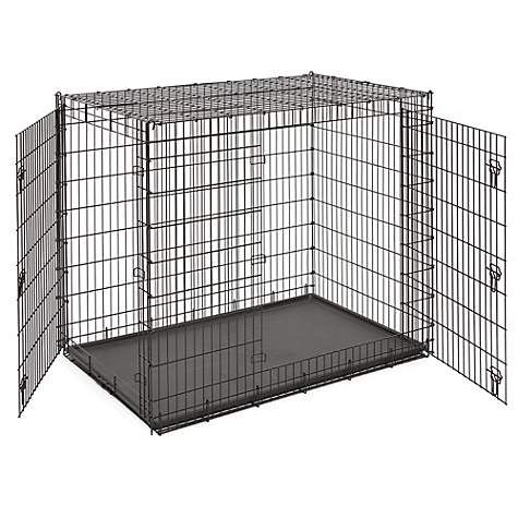 Extra large double door dog crate with divider