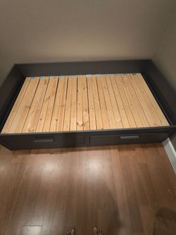 IKEA Daybed frame with 2 drawers - GRAY (IKEA Brimnes)