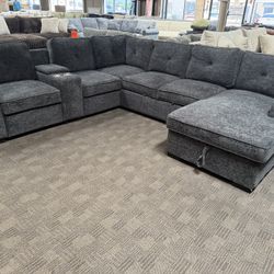Charcoal Gray Storage Sectional 