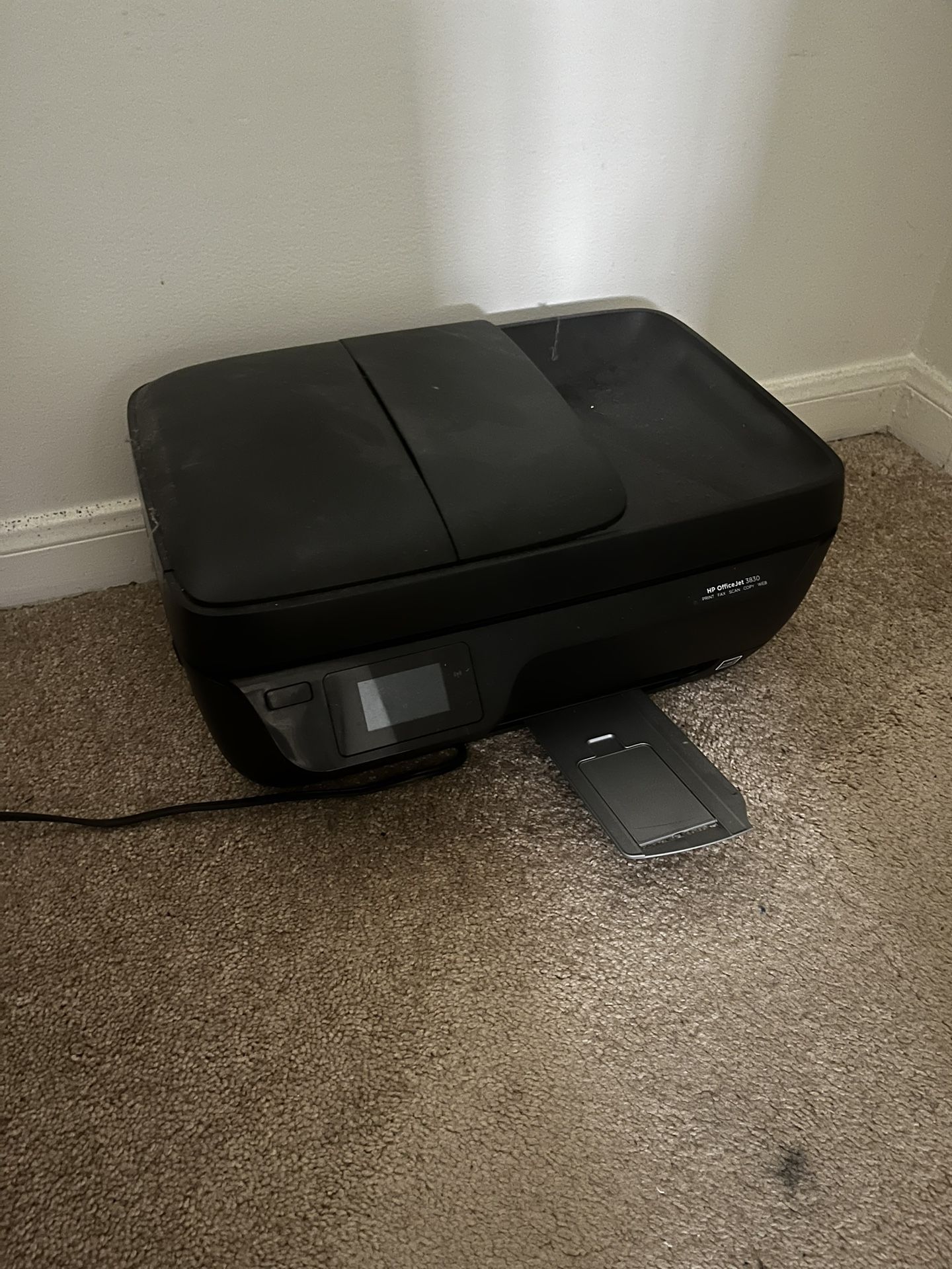 Black HP OfficeJet 3830 Printer