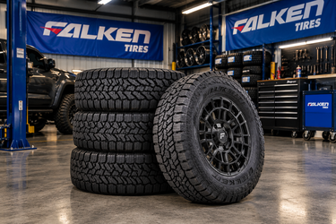 18" Fittipaldi FT109 Satin Black Wheels Falken Wildpeak A/T Tires - Toyota RAV 4 (Set of 4)
