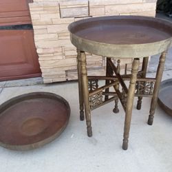 Antique  Moroccan Folding Tray Table 20"