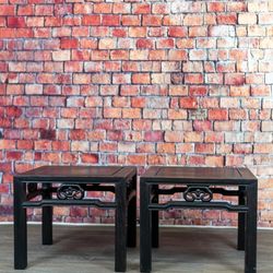 Pair Low Asian Side Tables - Delivery Available