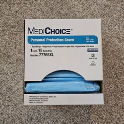 MEDI CHOICE Personal Protection Gown XL Blue Open Box