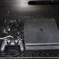 PlayStation 4 Slim Console Bundle – Controller + Cables – Works Great 