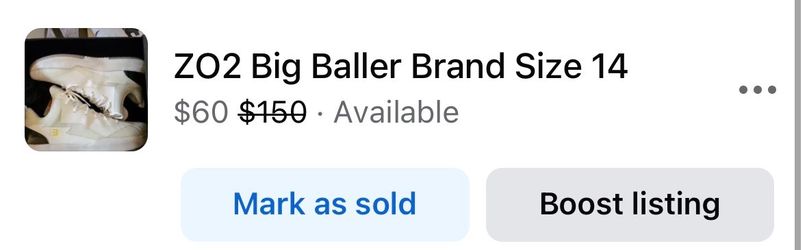 4 White Big Baller Brand Shoes Size 14