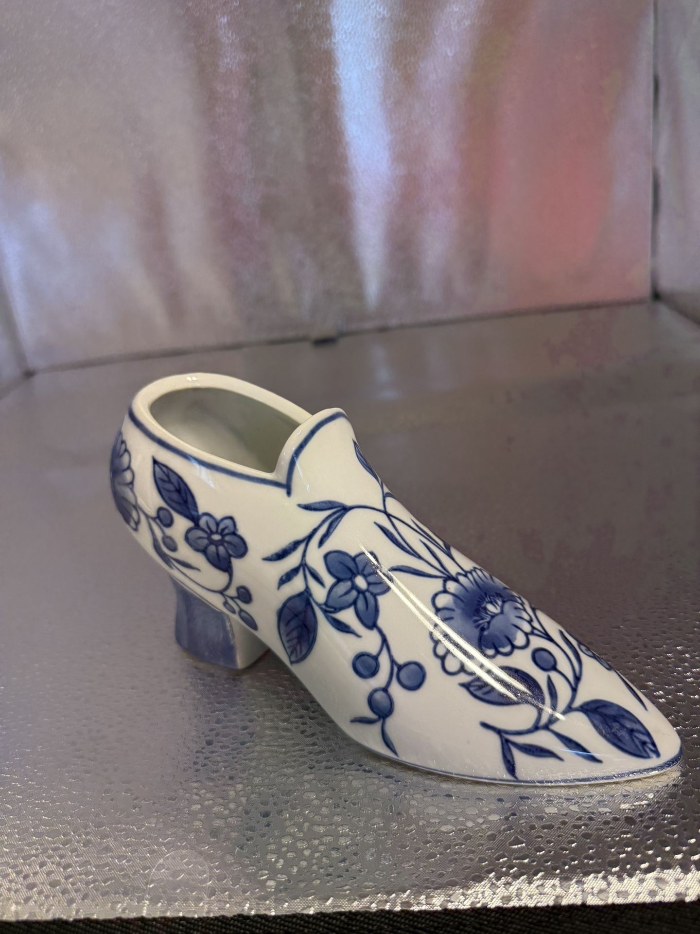 A Piece Of Art This Blue And White Shoe Is Beautiful