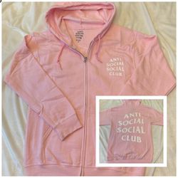 Anti Social Social Club ASSC Pink Zip Up Hoodie