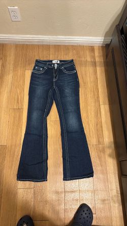 Brand:Y Jeans, Model: Bootcut, Color: Dark Wash, Size: 3/4
