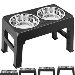  Elevated Dog Bowls 4 Height Adjustable Raised Dog Bowl Stainless Steel Dog Food Bowls Non