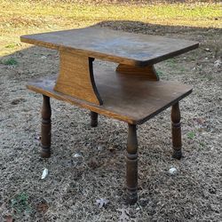 Antique Solid Wood Mid Century Step Side End Accent Table DIY Project