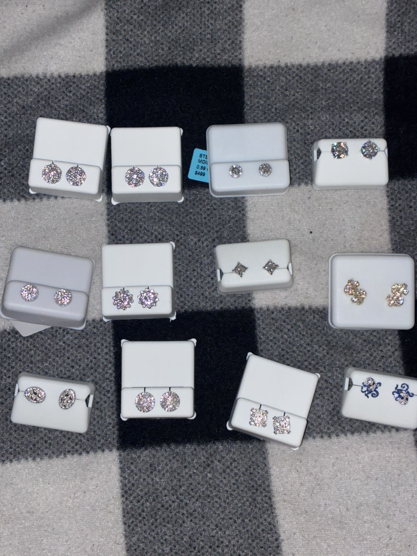 Lot Of S925 Moissonite Diamond Earrings