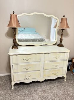 1970s Vintage French Provincial Dresser and Bed
