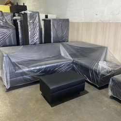 Black Leather Sofa Brand New Available For Pick Up Or Delivery