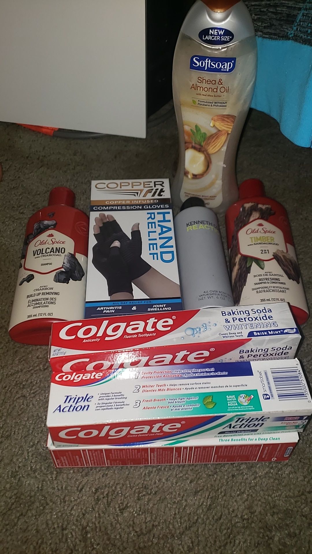 Copper fit old spice 4 colgate Kenneth cole body spray and softsoap body spray