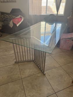 Glass dining table