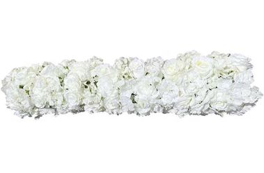 White Artificial Silk Flower Row (Hydrangeas & Roses)
