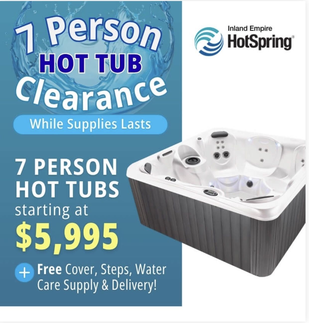 7 PERSON HOT TUB CLEARANCE SALE 