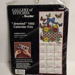 New 1992 Jeweled Calender Craft Kit 
