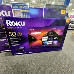 50” Roku Smart 4K LED Tv!!