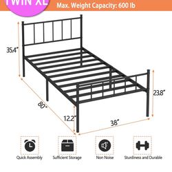 Twin XL Bed Frame And Mattress-new 