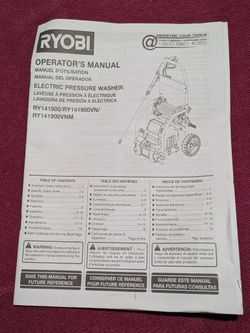 Ryobi Electric Powered Pressure Washer  2000 PSI