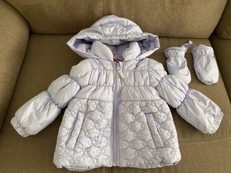Girls 18 months winter coat with matching mittens