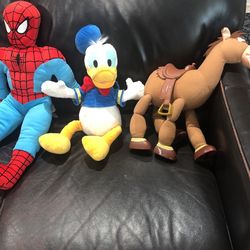 Spider-Man Donald Duck And Woodeys Horse Plushies 