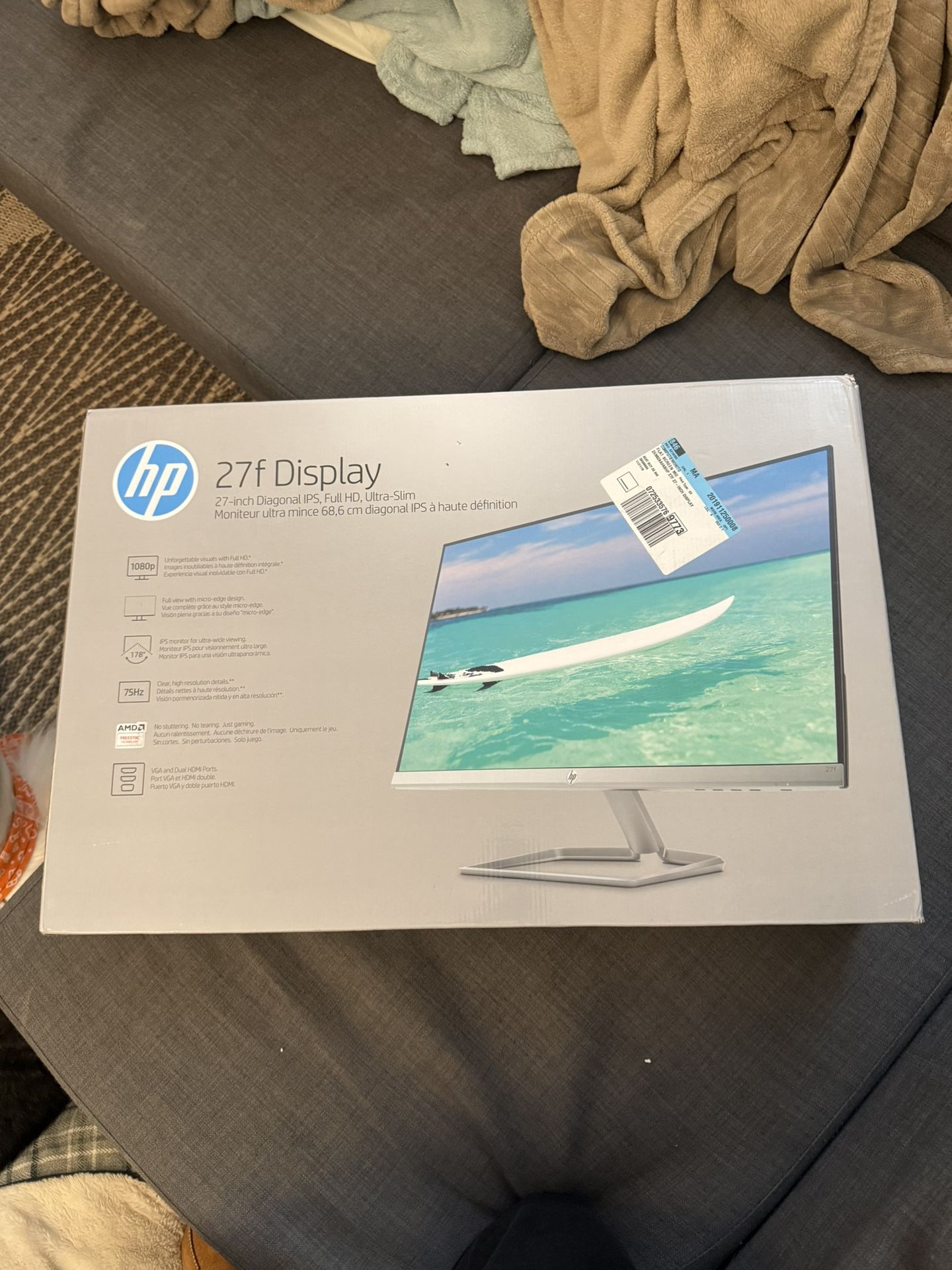 HP 27f 27” IPS Monitor (1080p, 75Hz, FreeSync)