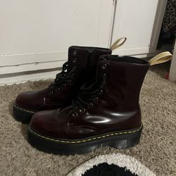 Dr. Martens Jadon Platform Boots Cherry Red Vegan Leather