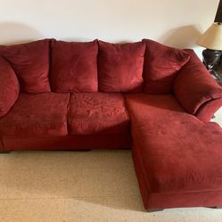 Red Sectional Sofa with Chaise