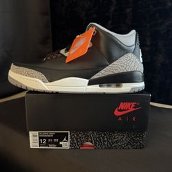 Jordan 3 Black Cement Size 12k