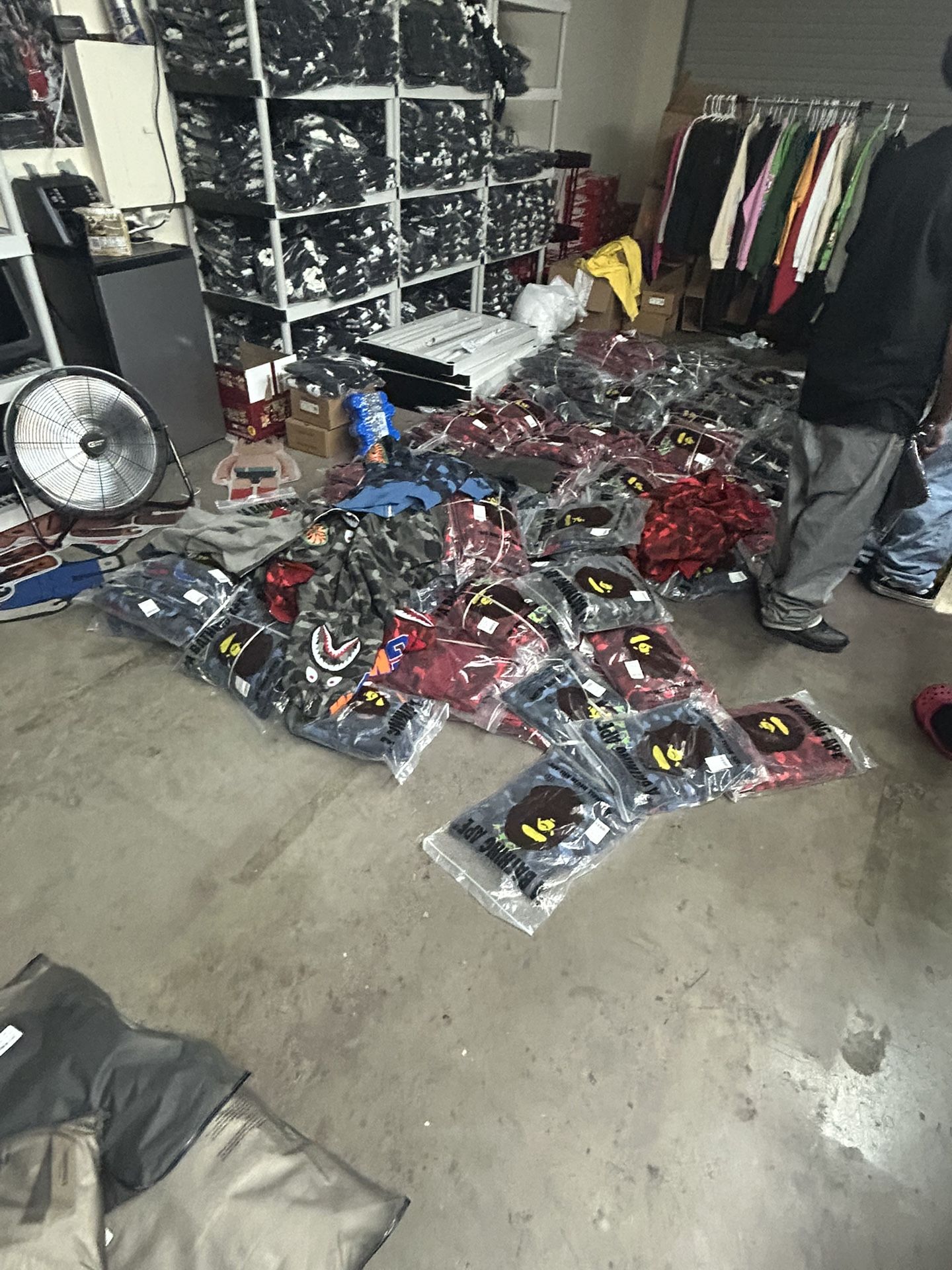 Bape sweaters & denim tears all sizes