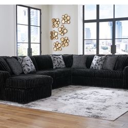 Brand New Ashley’s Furniture Corduroy Lined Sectional Set