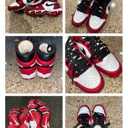 Nike Air Jordan 1 Mid Youth Cleat Sz 1.5 Chicago Baseball Football great cond.