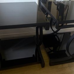Black glass coffee/end tables